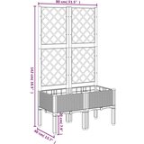 vidaXL Vrtna sadilica s rešetkom svjetlosiva 80 x 40 x 142 cm PP | shoptok.hr