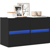 vidaXL Zidni TV ormarić s LED svjetlima crni 80 x 31 x 45 cm Cijene