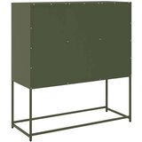 vidaXL Komoda olivno zelena 100,5x39x107 cm hladno valjano jeklo | Shoptok.si