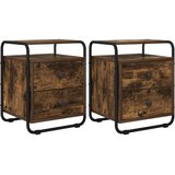 vidaXL Nočna omarica 2 kos Dimljen hrast 40 x 36,5 x 50 cm, (5000298602) | Shoptok.si