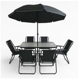  Set za baštu 6 stolica i sto sa XL suncobranom u