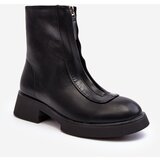 Kesi Women's flat boots with zipper black Elkasa Cene
