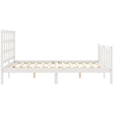  Za krevet s uzglavljem sivi 160 x 200 cm od masivnog drva | shoptok.hr