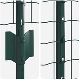vidaXL Euro Ograja s stebri Set 2 Zelena Prašno lakirano jeklo, PVC | Shoptok.si