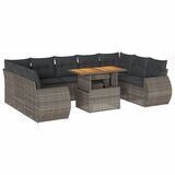 vidaXL Vrtna sedežna garnitura 10-delna z blazinami siv poli ratan, (21781591) | Shoptok.si