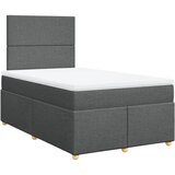 Maison Chic Box spring postelja - Vzmetna postelja z vzmetnico temno siva 120x200 cm blago SL5218, (21901563) | Shoptok.si