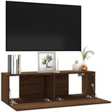  Stenska TV omarica rjavi hrast 100x30x30 cm konstruiran les, (20601413) | Shoptok.si
