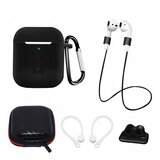 HURTEL SET SILIKONSKIH ETUIJEV ZA AIRPODS 2/1 + KARABIN ETUI ČRN, (22006205) Cene