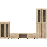  Set TV komoda s ladicama Sonoma hrast Konstruirano drvo | shoptok.hr