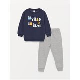 LC Waikiki crew neck long sleeve printed baby boy sweatshirt and tracksuit bottom 2-Piece set Cene