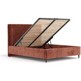 Maison de Rêve Opečnato oranžna oblazinjena zakonska postelja s prostorom za shranjevanje z letvenim dnom 160x200 cm Etero – | Shoptok.si