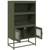 vidaXL Highboard Olive Green 68x39x123 cm Jeklo | Shoptok.si