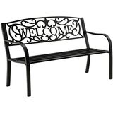  DOBRODOŠLI Vrtna klupa za terasu Metalna 3 sjedala Crna 127 cm | shoptok.hr
