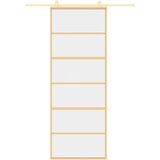  Klizna vrata zlatna 76x205 cm prozirno staklo ESG i aluminij | shoptok.hr