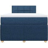 vidaXL Box spring postelja z vzmetnico modra 120x190 cm blago, (21310222) | Shoptok.si