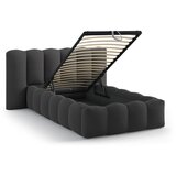 Micadoni antracitno siva oblazinjena postelja s prostorom za shranjevanje z letvenim dnom 90x200 cm lupine – | Shoptok.si