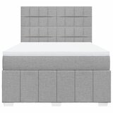  Krevet box spring s madracem svjetlosiva 160x200 cm tkanina Slike