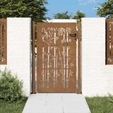  Vrtna vrata 100x125 cm Corten čelik dizajn od bambusa | shoptok.hr