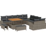  13-delni set vrtne sofe z blazinami siva poli ratan akacija | Shoptok.si