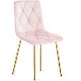 Libra stolica - svijetlo ružičasti baršun / zlatne noge x 1 | shoptok.hr
