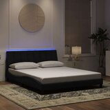  Okvir kreveta s LED svjetlima crni 160 x 200 cm baršunasti | shoptok.hr