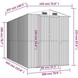  Vrtno spremište tamnosmeđe 192 x 357 x 223 cm pocinčani čelik | Eponuda.com