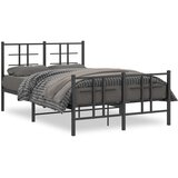  Metalni okvir kreveta uzglavlje i podnožje crni 120x190 cm | shoptok.hr