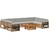  Set vanjskih sofa 10 kom. Prirodna i svjetlosiva Smeđa | shoptok.hr