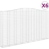 vidaXL Obokane gabion košare 6 kosa 400x50x220/240 cm pocinkano železo, (21000390) Cene