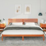  Konstrukcija postelje z vzglavjem Voskast rjav 200 x 210 cm, (5000127617) | Shoptok.si