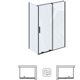 Ravak X08VM0300Z1SET140ROPS100 Roll RODP2+ROPS 140 x 100 pravokotna tuš kabina črna | Shoptok.si