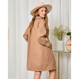 Resti Women's knee-length coat jacket in light brown | Shoptok.si
