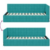  Kutni okvir kreveta s uzglavljem Tirkizna 90 cm x 200 cm Baršun | shoptok.hr