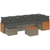  8-dijelni set vrtnih sofa od poliratana s jastucima sivi | shoptok.hr