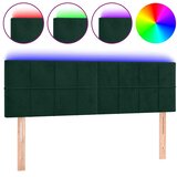  LED uzglavlje tamnozeleno 144x5x78/88 cm baršunasto | shoptok.hr