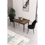 Hanah home trpezarijski set Nil, sto i 2 stolice, ploča u dekoru drveta Baroque, crna tkanina Babyface | Eponuda.com