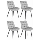  BERA stolica - srebrno sivi baršun / crne noge x 4 | shoptok.hr