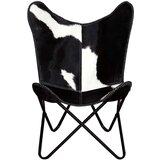  Leptir-stolica crno-bijela od prave kravlje kože | shoptok.hr