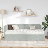  Kutni okvir kreveta Svijetlo siva 100 x 200 cm Baršun | shoptok.hr