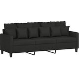  3-dijelni set sofa s jastucima crni od mikrovlakana | Eponuda.ba