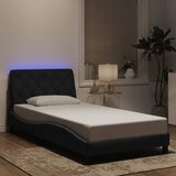  Okvir kreveta s LED-om bez madraca crni 100 x 200 cm baršunasti | shoptok.hr