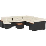  12-dijelni set vrtnih sofa od poliratana s jastucima crni | shoptok.hr