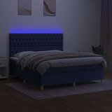  Box spring s madracem LED plavi 160x200 cm od tkanine | shoptok.hr
