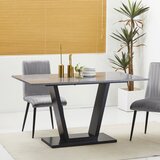 HOMCOM Jedilna miza za 4-6 oseb, miza za dnevno sobo z vrhnjo ploščo z učinkom marmorja in jeklenim podnožjem, 140x80x76 cm, (20710848) | Shoptok.si
