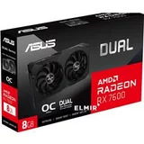 Asus Video Card AMD Radeon Dual Radeon RX7600 V2 OC Edition 8GB GDDR6 VGA optimized inside and out for lower temps and durability, PCIe 4.0, 1xHDMI 2.1, 3xDisplayPort 1.4a - 90YV0IH2-M0NA00