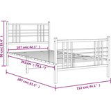 Metalni okvir kreveta uzglavlje i podnožje crni 107x203 cm | shoptok.hr