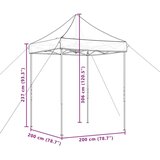  Zložljivi pop-up šotor za zabave črn 200x200x306 cm | Shoptok.si
