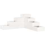 Maison Chic Cvetlični Lonec - Vrtna korita s 4 nadstropji bela 80,5x79x36 cm trdna borovina, (22057425) | Shoptok.si