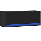  Zidni TV ormarić s LED svjetlima crni 100 x 31 x 38 cm | shoptok.hr