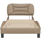  Okvir kreveta s LED svjetlima cappuccino 80x200 cm umjetna koža | shoptok.hr